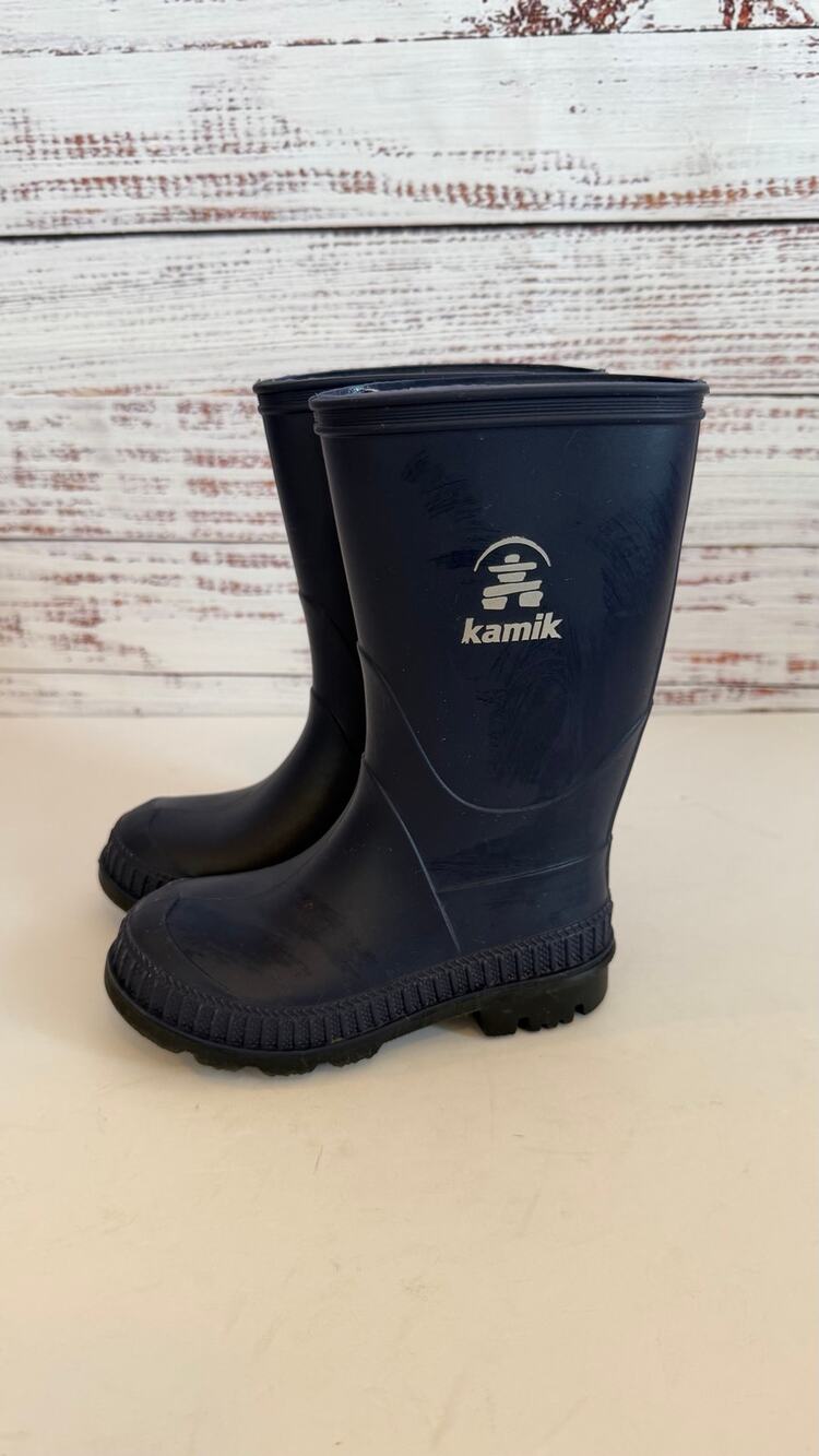 Kamik Kids Stom Rain Boots Waterproof Blue Size 8